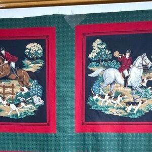 Fox hunting fabric vintage Cranston VIP horses
